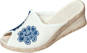 Wedge Sandal for Women Ankle Strap Flatform Arch Support Fish Mouth Toe Shoes Platform Espadrilles Rubber Wide Cushion Chunky