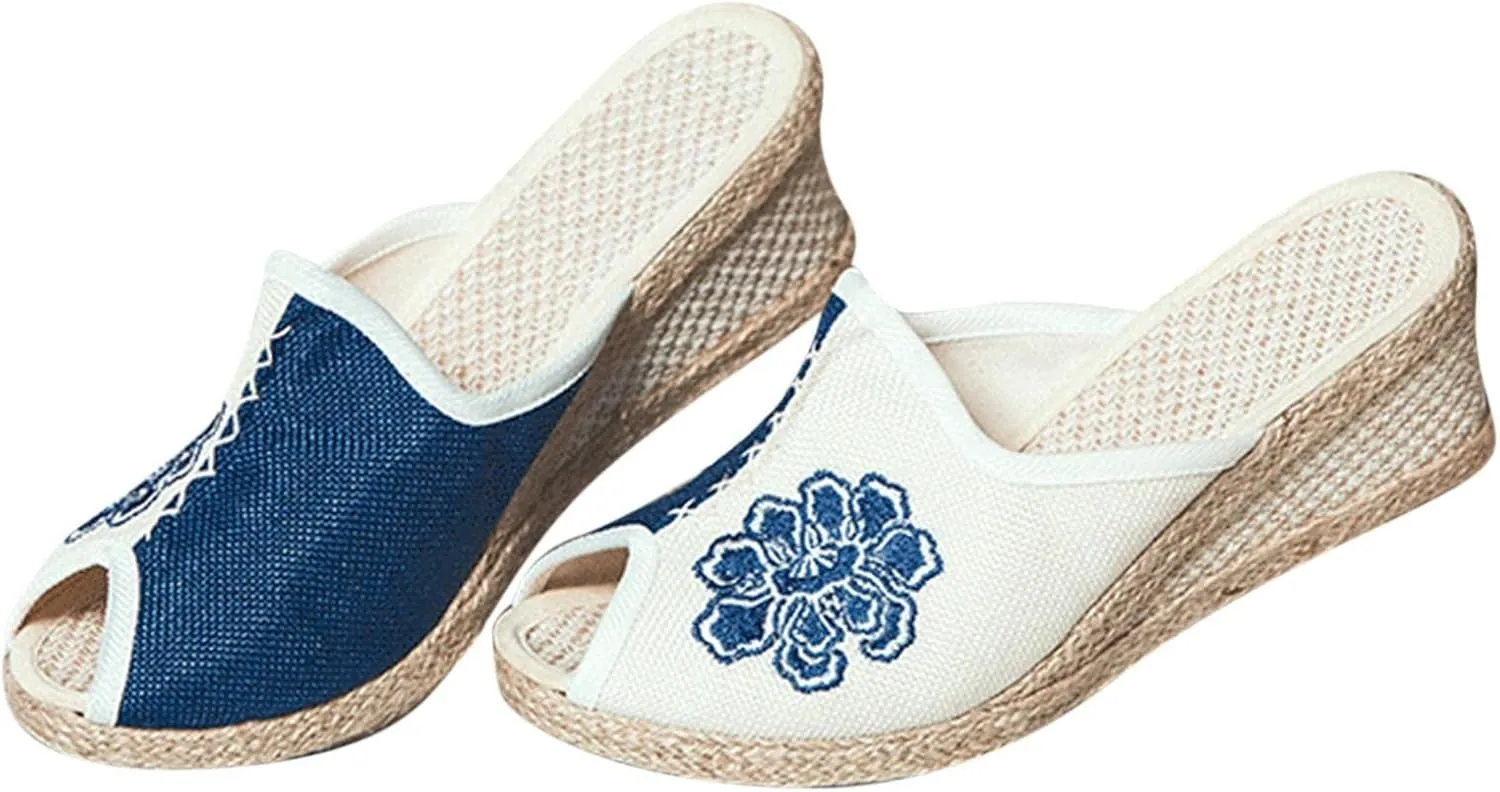 Wedge Sandal for Women Ankle Strap Flatform Arch Support Fish Mouth Toe Shoes Platform Espadrilles Rubber Wide Cushion Chunky