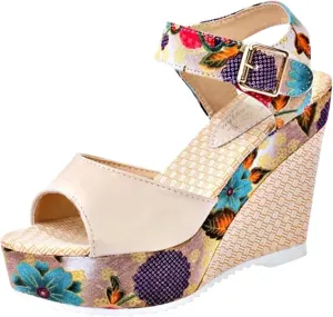 Wedge Sandal for Women Ankle Strap Flatform Arch Support Fish Mouth Toe Shoes Platform Espadrilles Wide Breathable Comfort