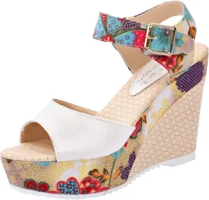 Wedge Sandal for Women Ankle Strap Flatform Arch Support Fish Mouth Toe Shoes Platform Espadrilles Wide Breathable Comfort