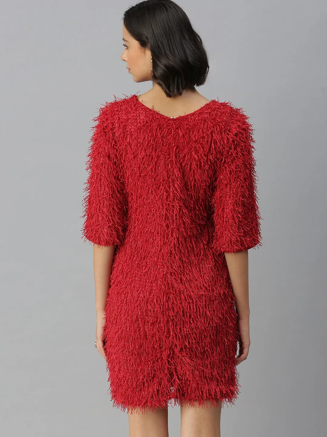 Women Red A-Line Mini Dress