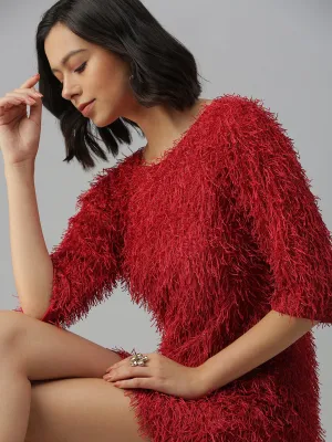 Women Red A-Line Mini Dress