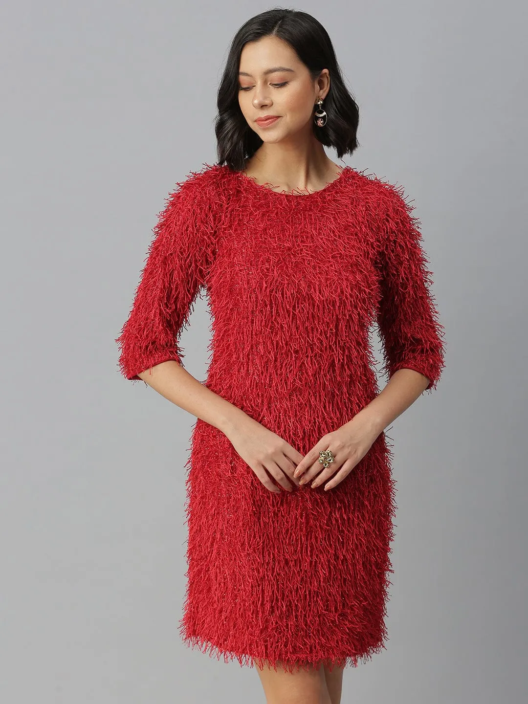 Women Red A-Line Mini Dress