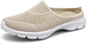 Womens Backless Slip on Mesh Sneakers Slip on Shoes Lightweight Breathable Comfortable Walking Shoe Summer Vacation Travel Shoes Closed Toe Slippers Orthopedic Clogs Shoe