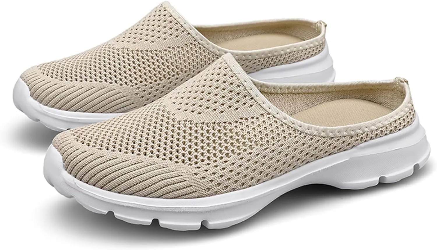 Womens Backless Slip on Mesh Sneakers Slip on Shoes Lightweight Breathable Comfortable Walking Shoe Summer Vacation Travel Shoes Closed Toe Slippers Orthopedic Clogs Shoe