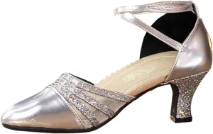Women's Dancing Shoes Leopard Print Soft Sole Medium Heel Pointed Buckle High Heels for Ballroom Prom Wedding Shoes Dress
