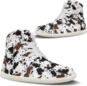 Women's High Top Barefoot Shoes Leopard Print Lightweight Wide Casual Walking Shoes Lace Up Zero Drop Trend Sports Tennis Sneakers US 5.5-13